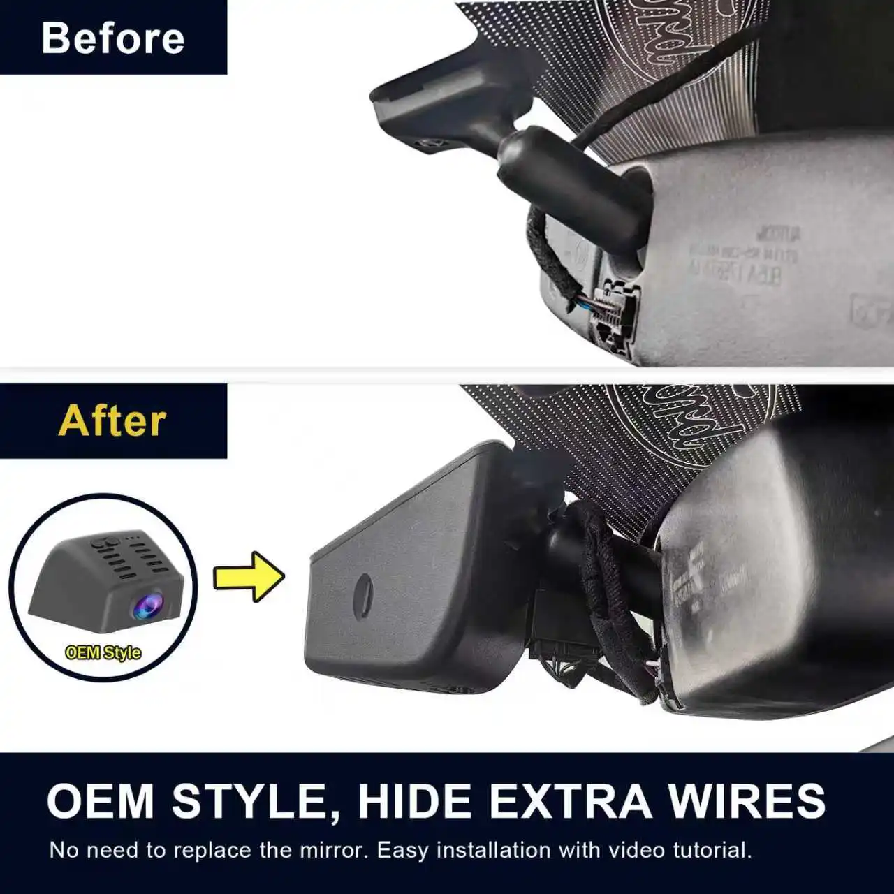 كاميرا Mangoal 4k Dash مناسبة لسيارة Ford Mustang S550 (الطراز أ) 2022-2023 (مع غطاء كبير) (الطراز B) S550 2015-2021 (لا غطاء كبير) #3