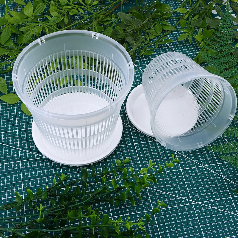 Mesh Pot Root Control Orchidee Ademende Groei Container Met Tray Drainage Gat Orchidee Pot Tuin Tuin Plastic Pot