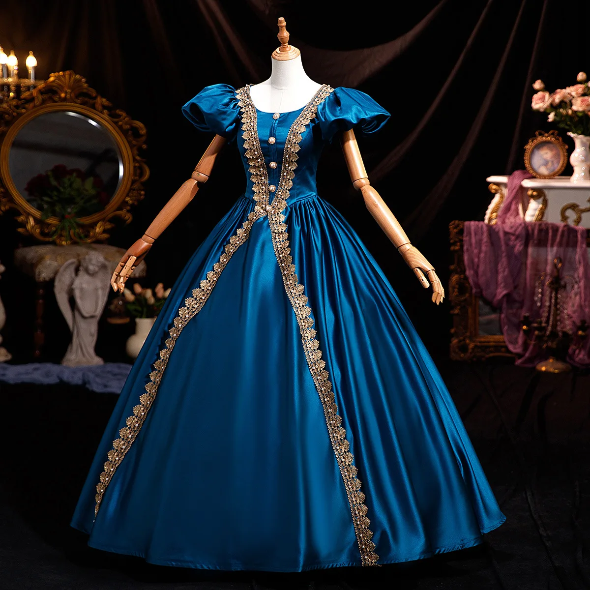 

European Classical Court Style Medieval Dress European Performance Stage Clothing Retro European Aristocratic Evening Abendkleid