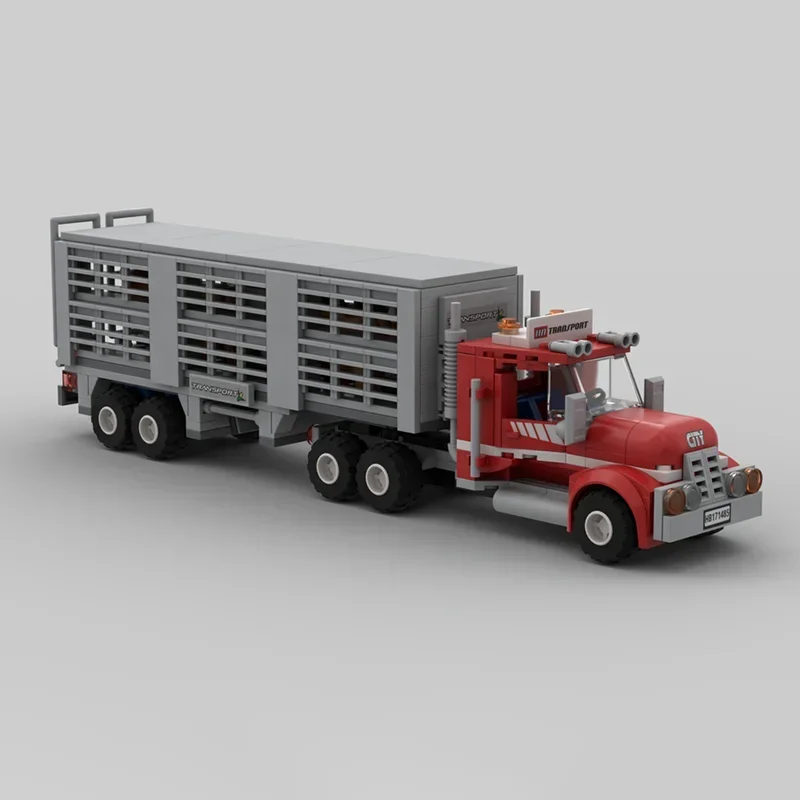 Moc tijolos de construção transporte gado revuler modelo tecnologia blocos modulares ferramenta construção carrinho brinquedos diy conjunto montagem presentes
