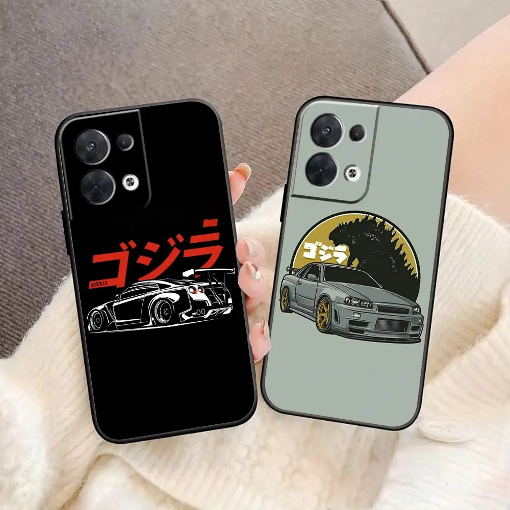 Japan JDM Drift Sports Car Phone Funda Coque Case For OPPO FIND X5 X3 X6 RENO 10 8 7 7Z 2Z 6 6Z 5 4 Lite Pro Plus 5G Case Shell