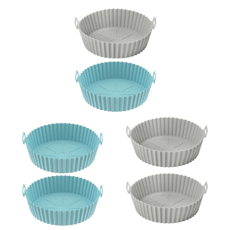 2Pcs Reusable Air Fryers Silicone Pot Round Non Baking Tray Basket Heat Resistant Silicone Liners Easy to Use