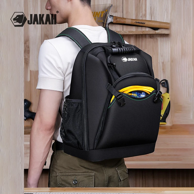 JAKAH Extreme Tool Backpack Heavy-Duty Bag with Padded Shoulder Durable Tool Backpack Water-Resistant Heavy Duty Tool Backpack