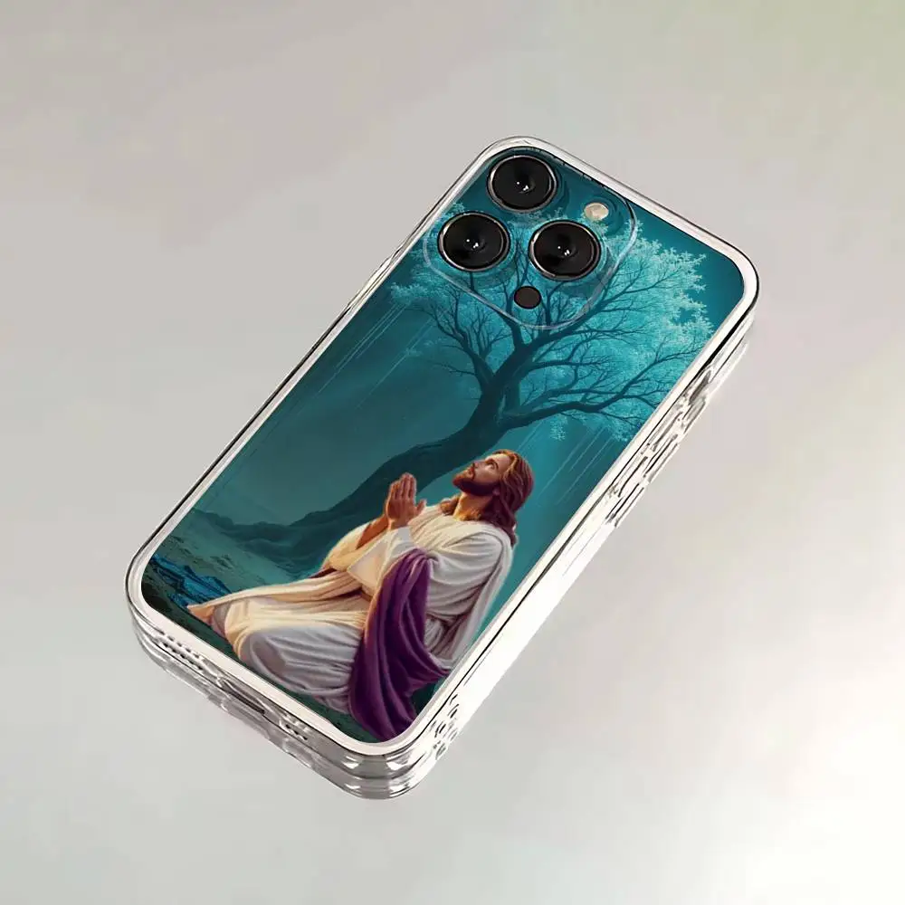 Coque de téléphone fe chrétienne religieuse jésus pour iPhone 16,15,14,13,12,11,17 Pro,Max,Plus,X,XS,XR,SE,Mini couverture souple transparente