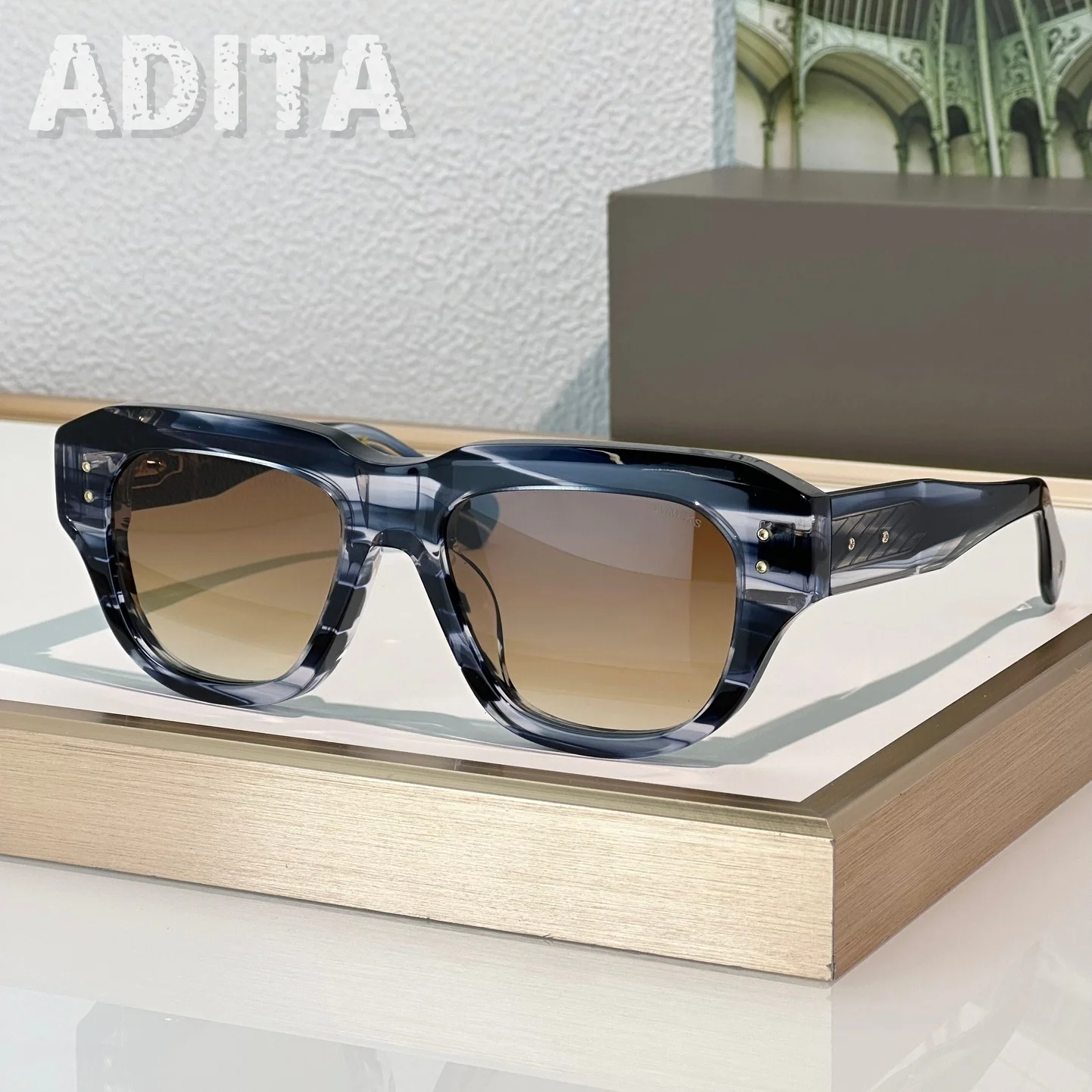 

ADITA LUMEKS DTS728 Top High Quality Sunglasses for Men Classic Women Luxury Brand Designer Fashion sun glasses UV400 With box