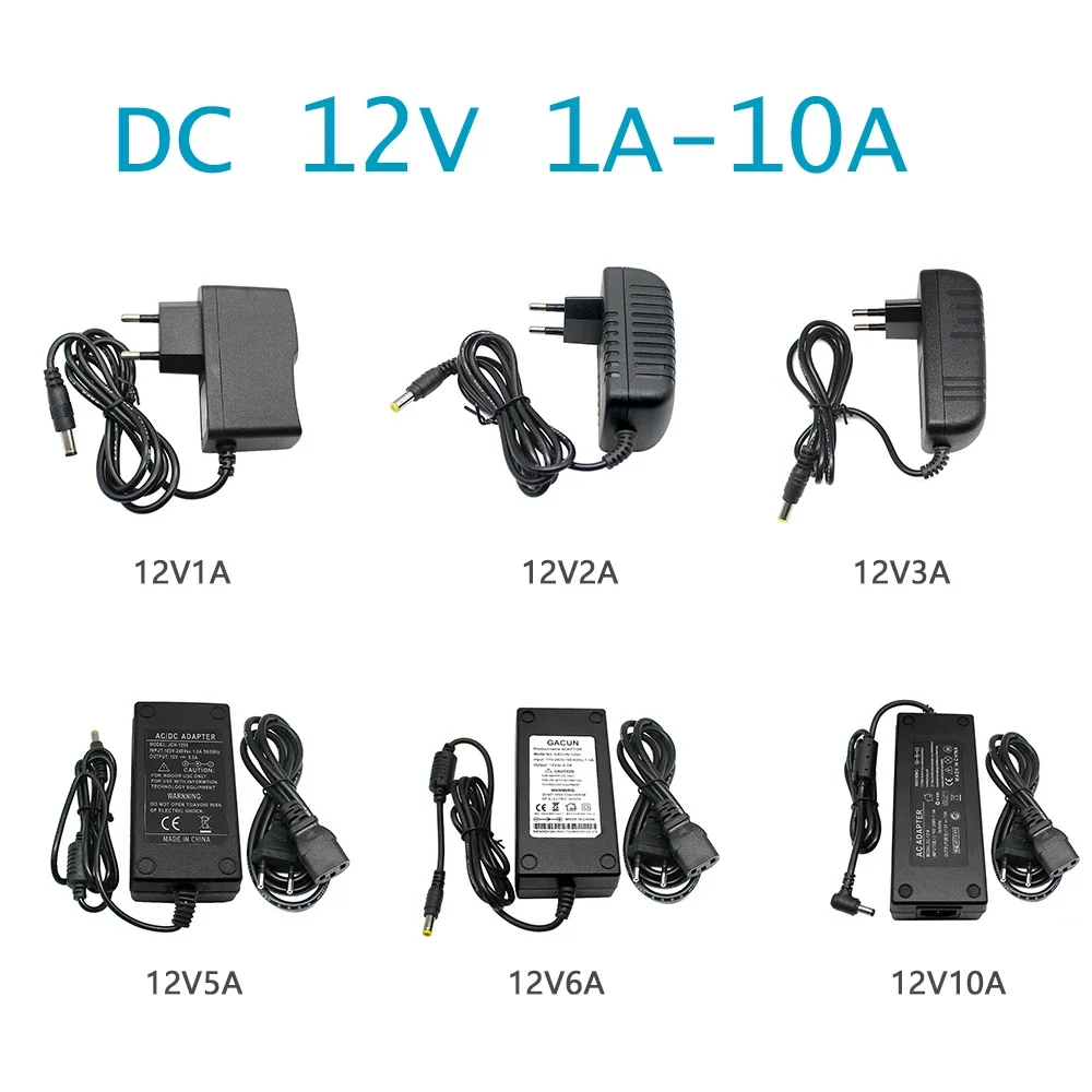 AC DC 12V 2A Swiching Power Supply Source 1A 2A 3A 5A 6A 7A 8A Transformator 220V To 12 Volt Universal Adapter Charger SMPS