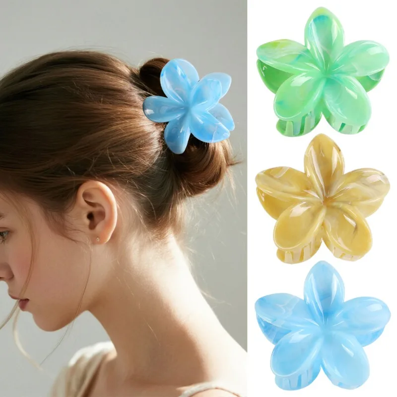 

1pcs Floral Hair Claw For Women Adorable Glossy Design Trendy Elegant Accessory Stylish Chic Headwear Girls Casual Updo Outfits