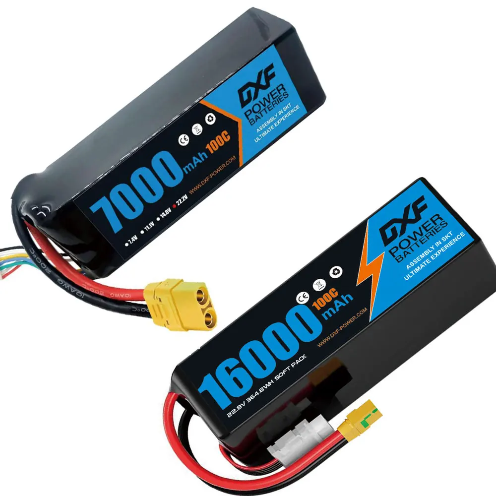 

1PCS DXF 16000mAh 22.8V 100C Lipo Batteries for RC Car 6S 7000mAh RC Lipo Battery with XT60 EC5 XT90 Deans Plug