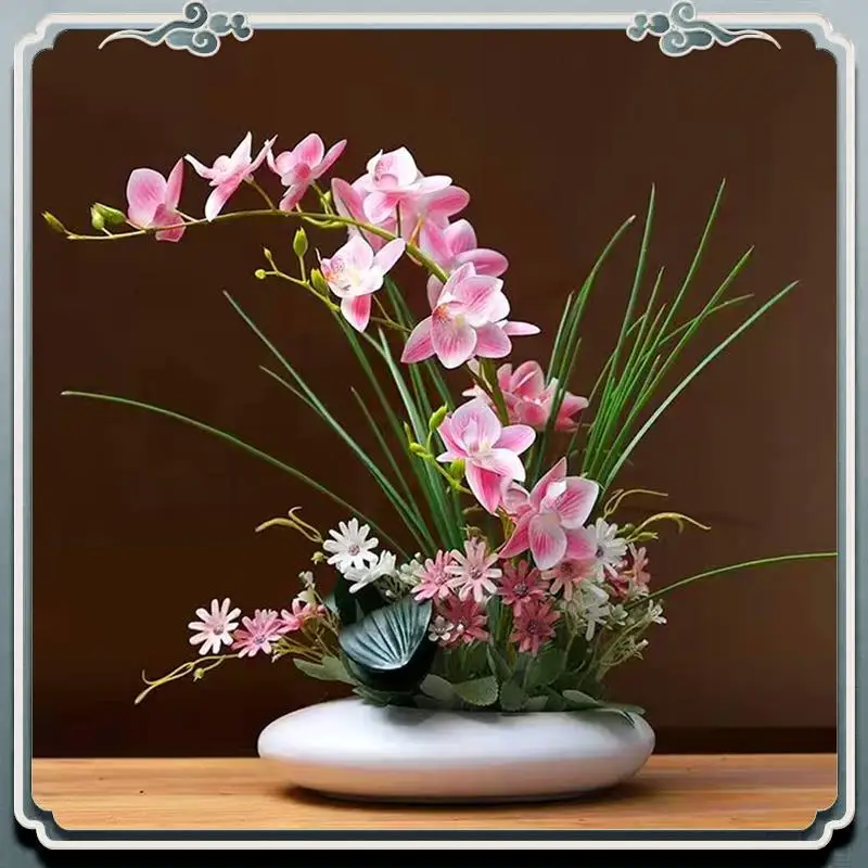 Durable Sentimental  Vase Set,Pebble Shaped Flower Arrangement Bowl With 2Inch Flower Frog Pin Frog Stem Holder