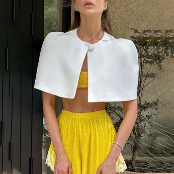 TARUXY Stylish Elegant Short Shawl Top Women's Spring New Solid Sleeveless Commuting Shawl Coat Female Birthday Reunion Cardigan 3