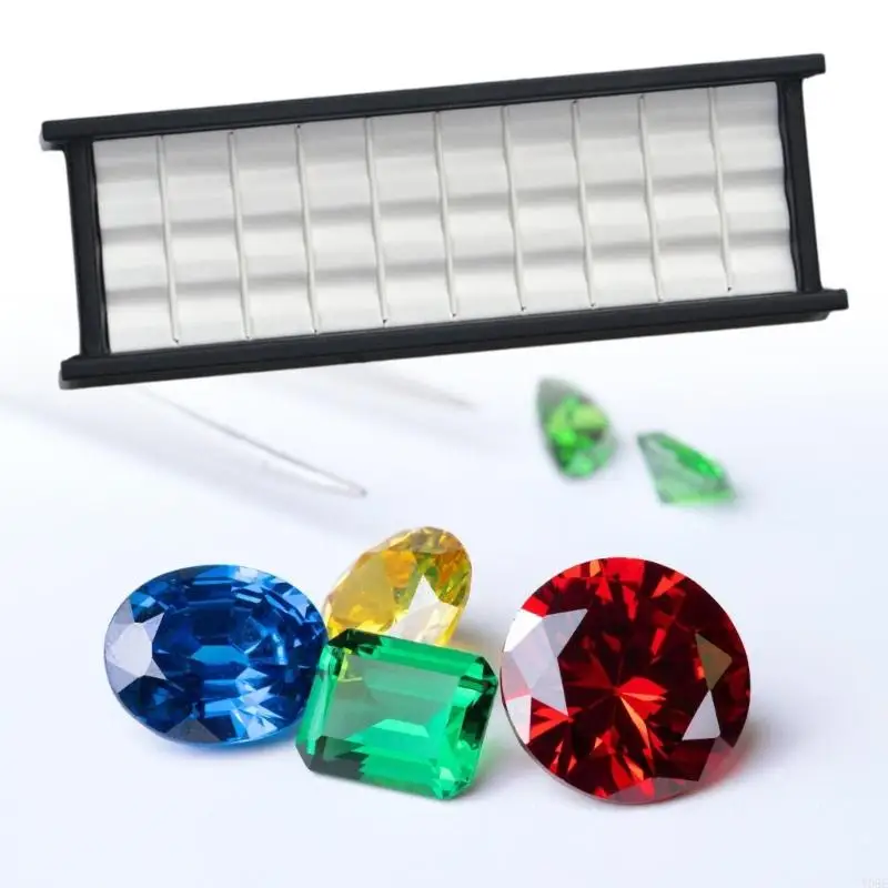 

Compact Leather Lined Jewelry Display Case With Compartments For Gemstones Crystals And Diamonds Storage Y08E