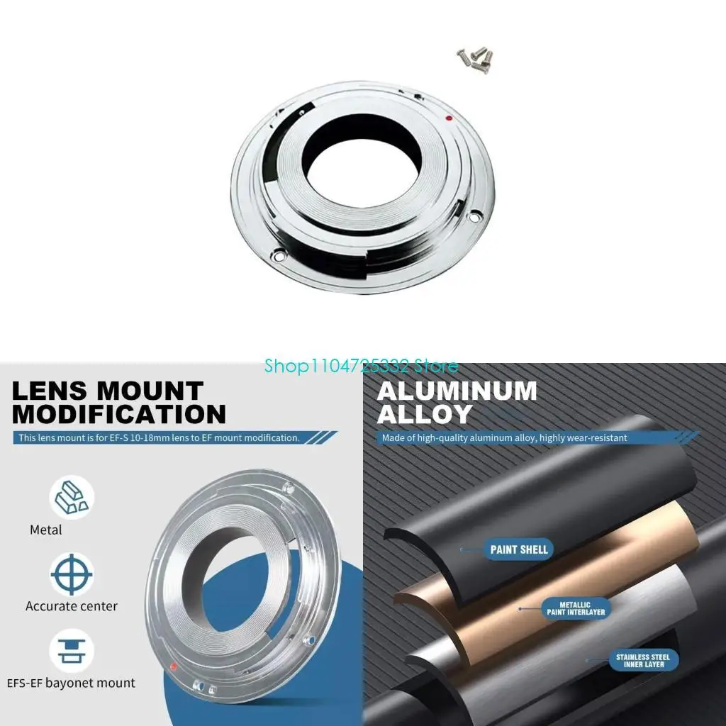

P5EA Upgraded Metal Bayonets Mount Adapters Rings for EFS 10-18mm Lens To EF Reduces Light Secure Locking Mechanism