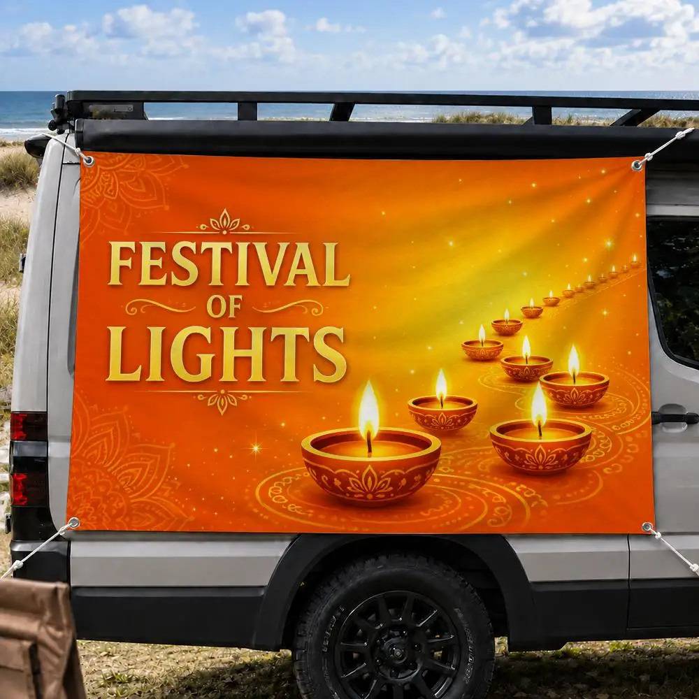 Deepavali Festival Lights Decor Flags Decorative Banners Suitable For Outdoor Camping Family Parties And Garden Walls Gift