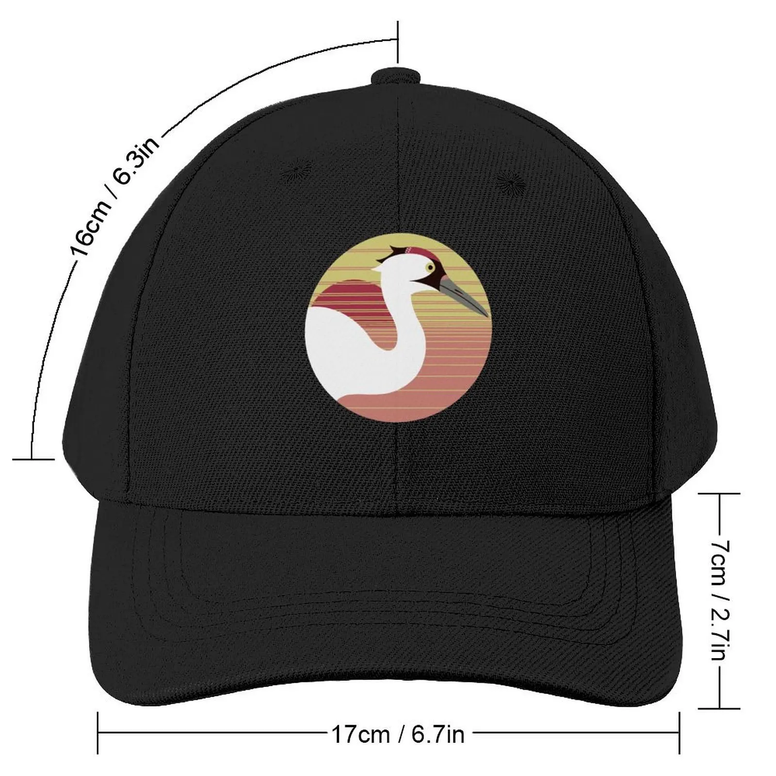 Whooping Crane (Grus americana) - Endangered Bird Baseball Cap Golf Cap black Designer Man Women's