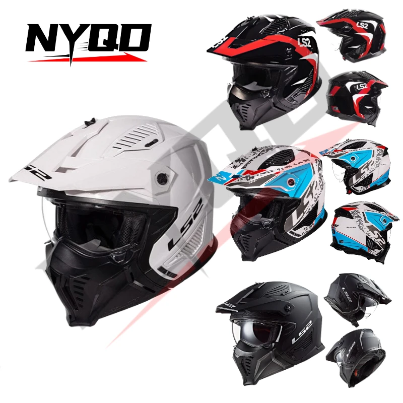 LS2 OF606 Motorcycle Helmet MultiPurpose Half Face Off-Road Racing Summer Anti-Glare casco Motocross Capacete LS2 Casque Moto