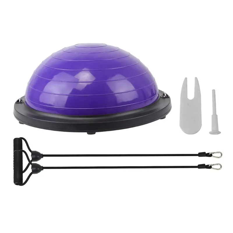 

YTYIN Custom Logo PVC Half Balance Yoga Ball With Resistance Bands For Pilates And Fitness Exercise