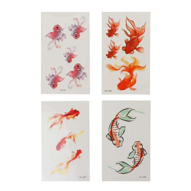 10 Sheet 3D Goldfish Tattoos Sticker Pond Painting Resin Fillings for DIY Arts Crafts Projects Jewelry Making