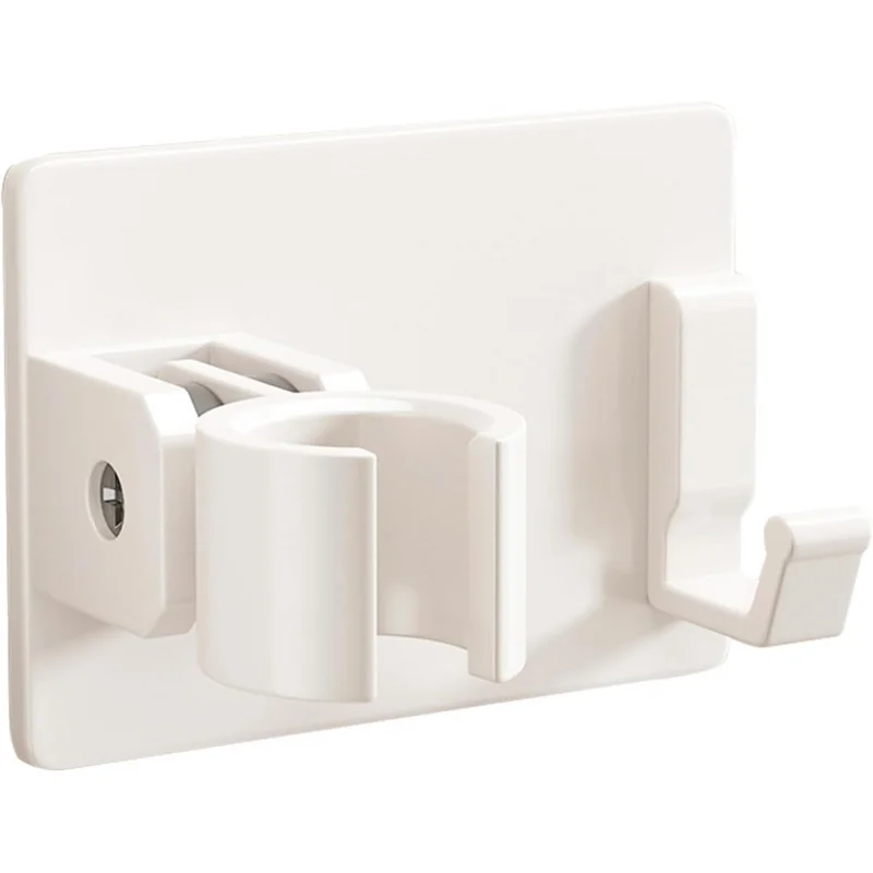 

Держатель для душа Настенное крепление G1/2, соединение для шланга, регулируемый держатель для душевой палочки с крючками, без сверления, аксессуары для ванной комнаты