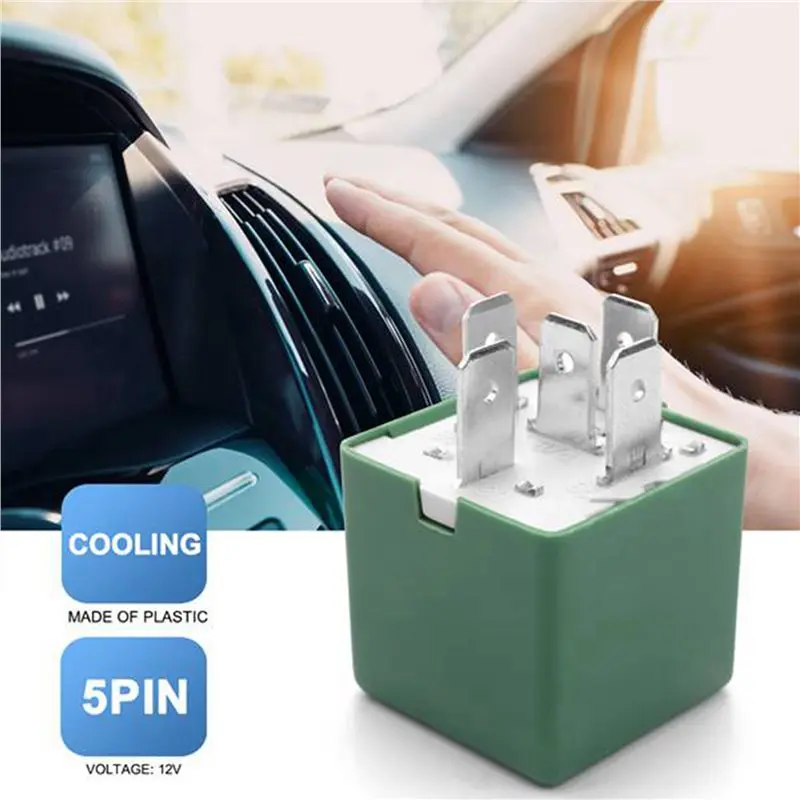LNHF 4 Pcs 12V 35A 5 Pins Cooling Radiator Fan Relay Green 6547TX For 206 207 306 307 406 407 807