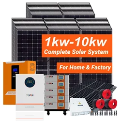 10000W 10KW solar power system power system complete batteries panels inverters and every thing included