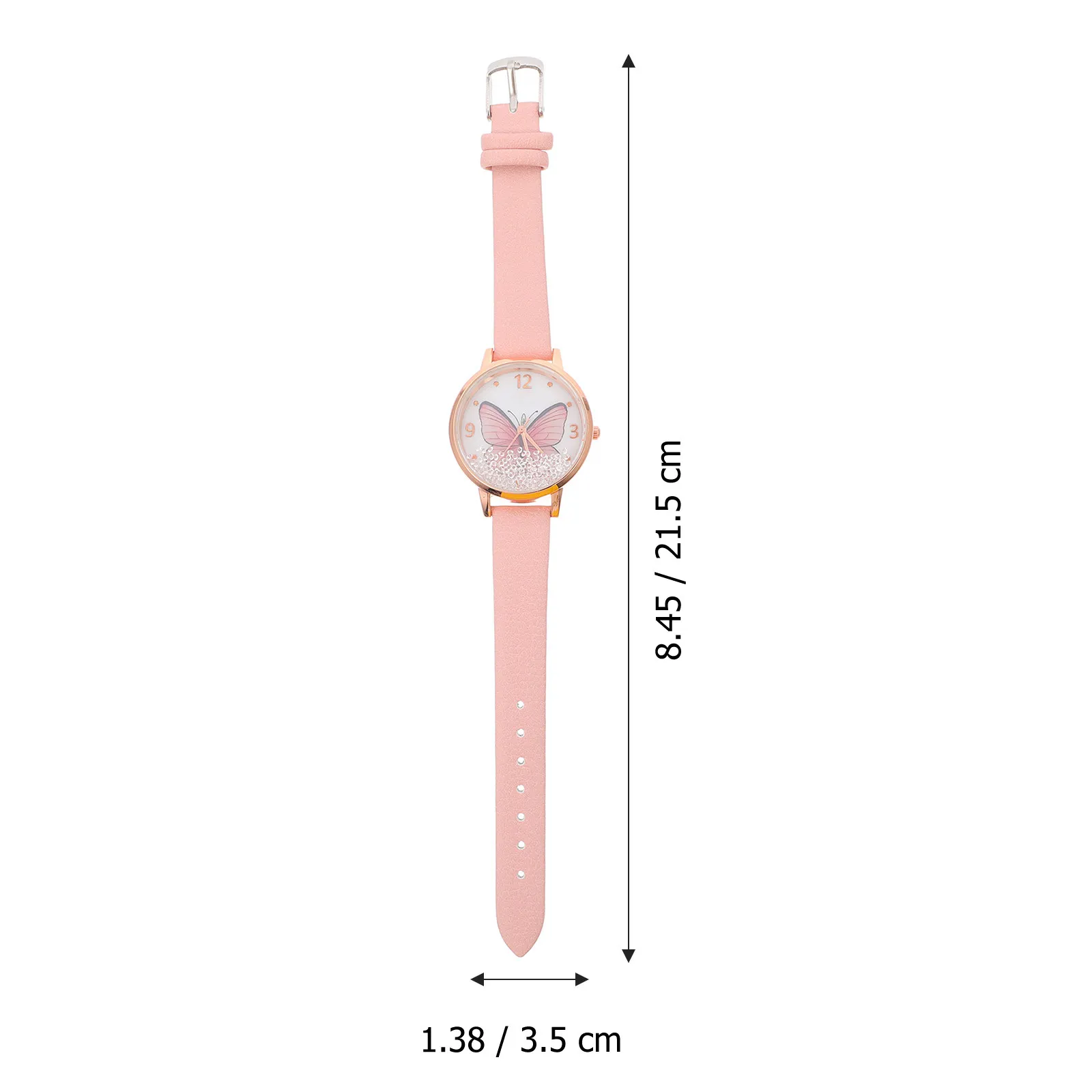 1Pcs Fashion Butterflies Watch for Women Double Dial Quartz Watch Lightweight Alloy Stainless Steel Stylish Daily