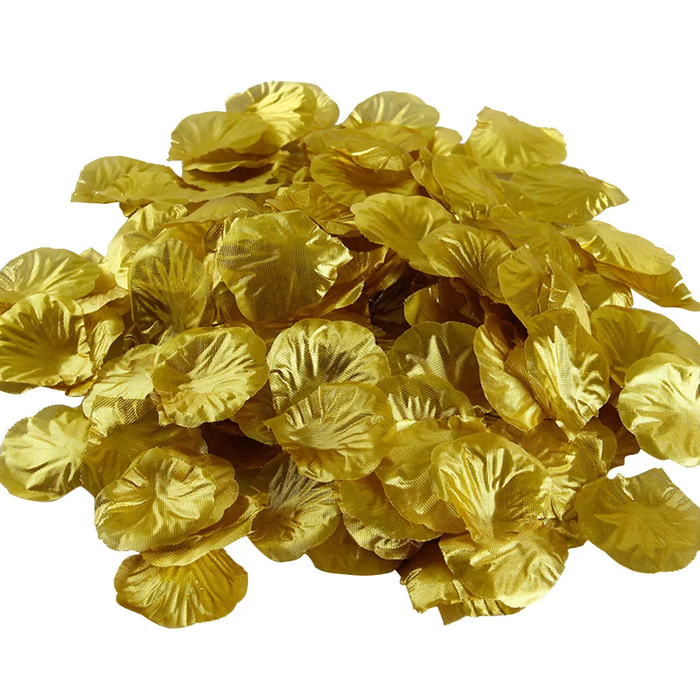 

100Pcs Fabric Rose Petals Artificial Gold Color for Wedding Party Decoration Table Scatter Centerpieces Reusable