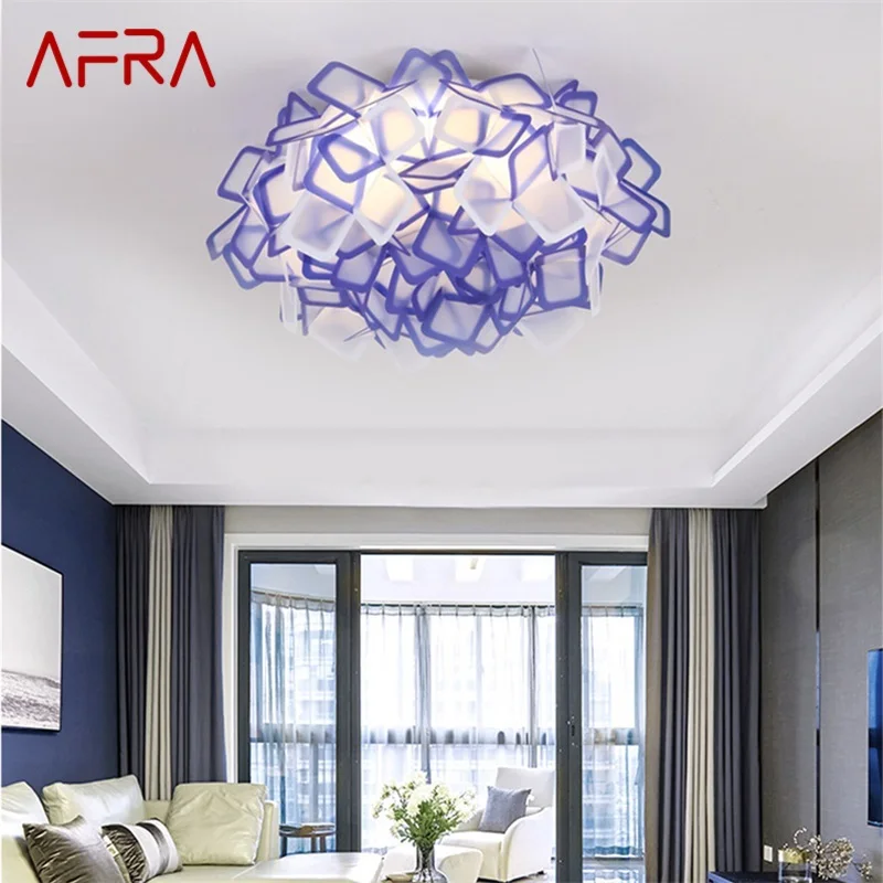 AFRA Nordic Dimmer Pendant Lamp Creative Design Remote Control Romantic Decorative Chandelier LED Living Room Lighting