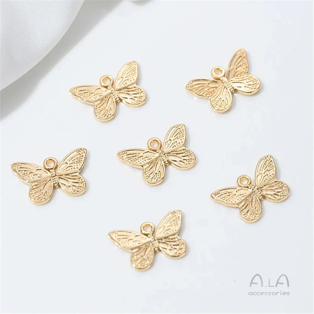 Colgante de lazo tridimensional exquisito, ligero, chapado en oro de 14 quilates, pulsera DIY, collar, colgante de joyería para oreja