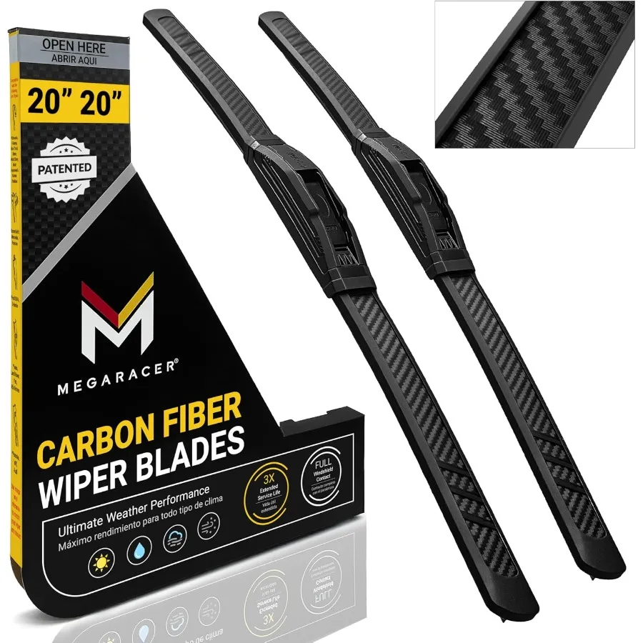 

Patented OEM Carbon Fiber Windshield Wiper Blades 20+20 Inches for Automotive Front Windshield Replacement HighPerformance Dura
