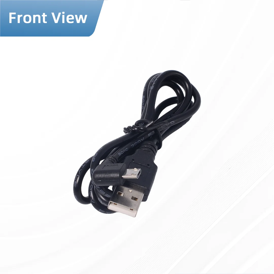 DC Power Plug USB Type A Male To Micro USB 2.0 Left Angle Extension Cable Black Elbow Jack Charging Cord 1M 3FT