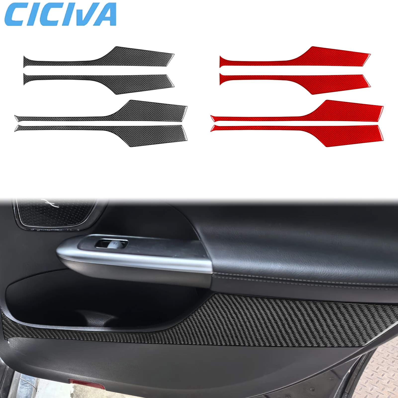 

For Mercedes Benz C-Class W206 2022-2024 Door Handle Storage Anti-kick Panel Carbon Fiber Interior Car Accessories Cover Sticker