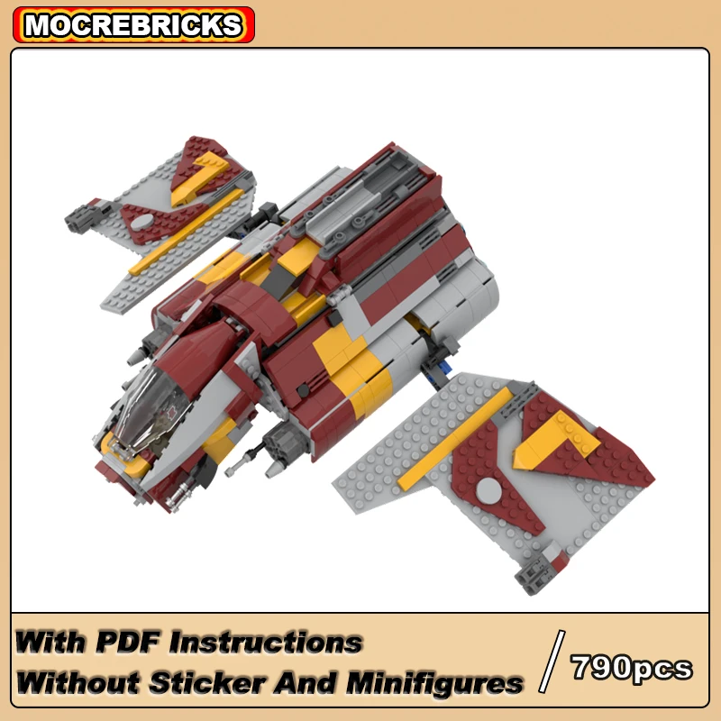 MOC- 194767   Filmy międzygwiezdne atak wahadłowy zaawansowane technologicznie klocki kosmiczny okręt wojenny Model cegły Puzzle zabawki dla dzieci prezent