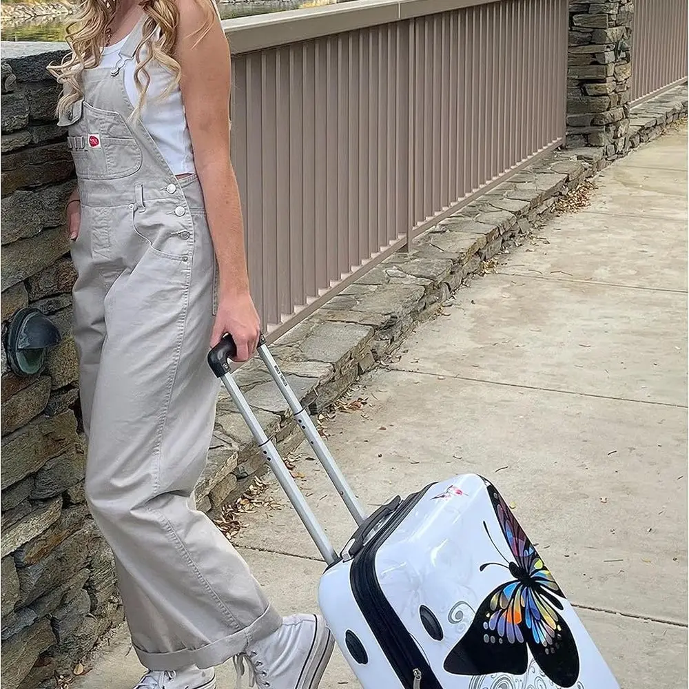 Enhanced Wheel 20 Expandable Hardside Spinner Suitcase with Polycarbonate Construction