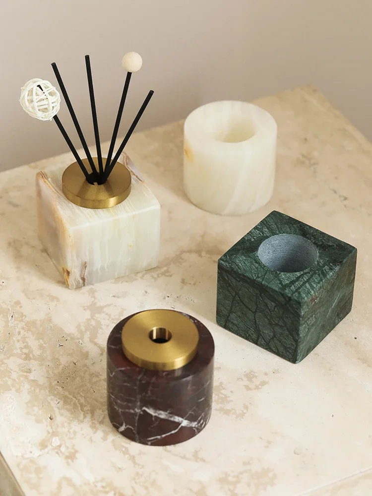 

Ahunderjiaz-Simple Nordic Style Marble Aromatherapy Bottle, Bathroom Household Desktop Storage, Creative Diffuser, Home Decorati