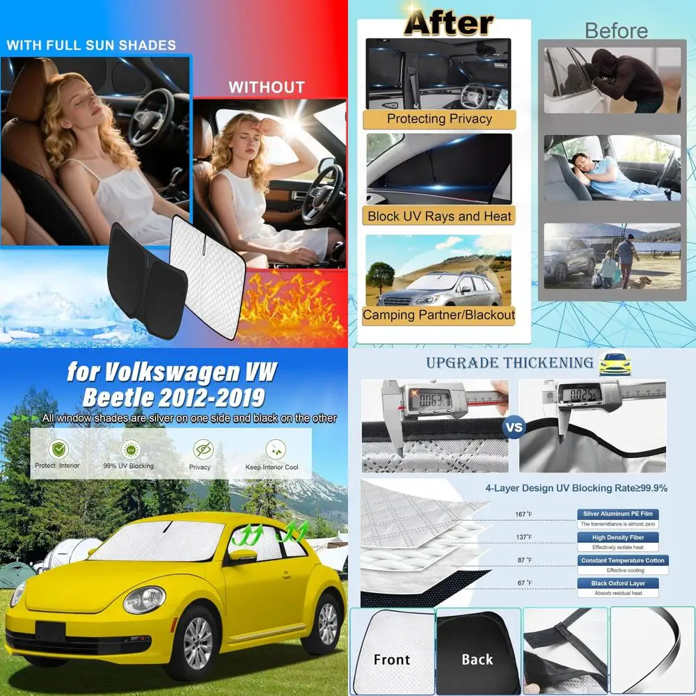 

Customizable Car Window Covers for 2012-2019 Models, UV Protection and Privacy, Ideal for Camping and Outdoor Use