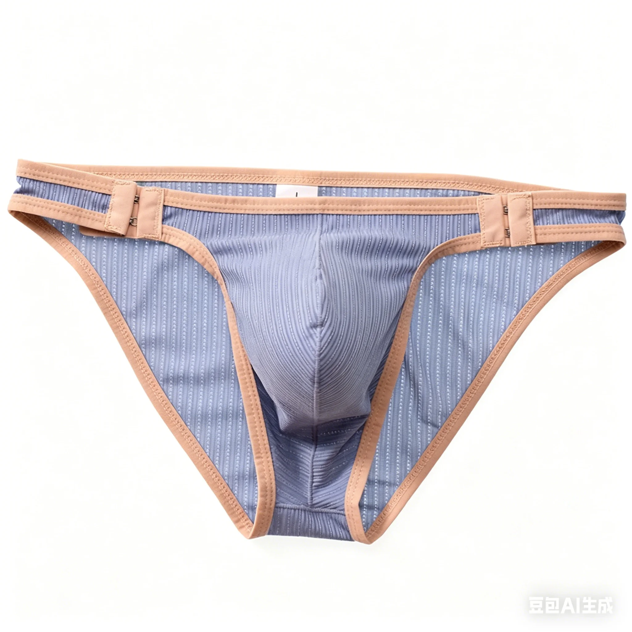 Contrast Trim Quick-Dry Briefs for Men Adjustable Buckle Underwear Gays Sexy Low-Rise U Pouch Underpants High Fork Daily Knicker