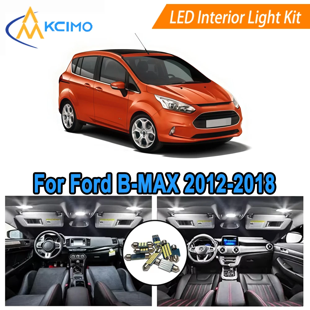 

LED Interior Light Bulbs For Ford B-MAX (2012-2018) Super Bright 6000K White/Blue, Map Dome Door Trunk License Plate Lights