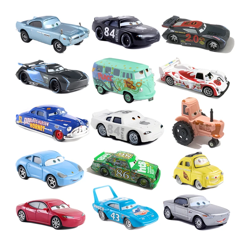 Pixar Cars Residents Of Radiator Springs Anime Character Mater Fillmore Sheriff Lizzie Alloy Toys Car For Children Gifts