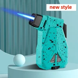 Windproof Inflatable Lighter, Trendy And Cool Spray Gun Lighter, Windproof Blue Flame, Portable Cigar Lighter Men'S Smoking Gift