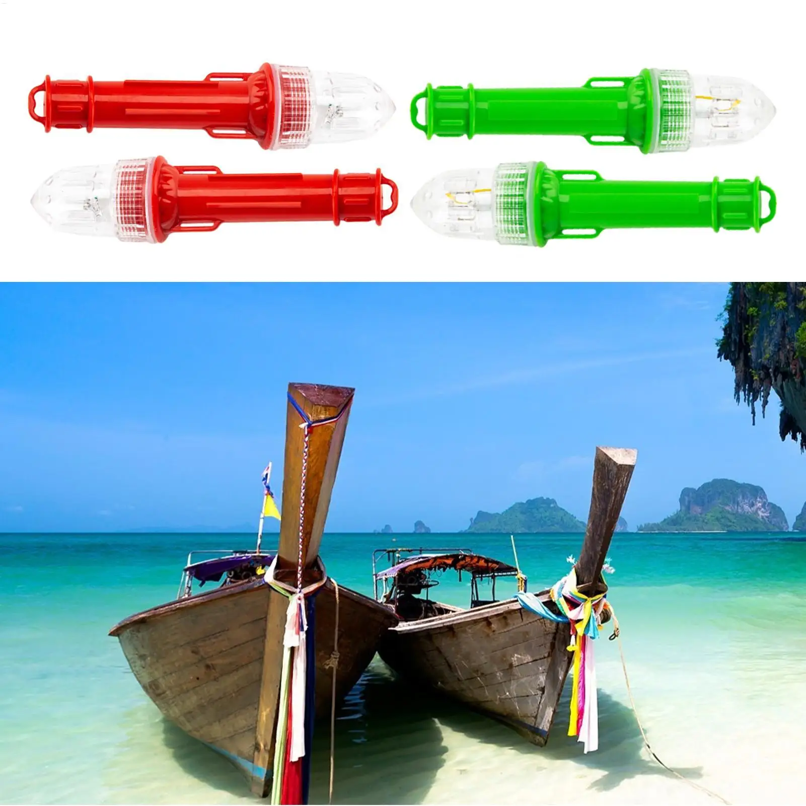 Flares para barco luz de segurança à prova dwaterproof água para bóias 2 peças flares de sensibilidade à luz para costa lago rio barco pesca