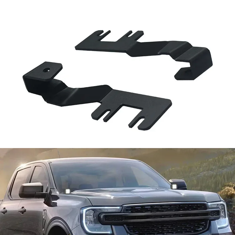 2Pcs Hood Ditch Light Bar Mount Brackets Kit Led Pod Light Work Light Bracket for Ford Ranger 2023 2024 2025