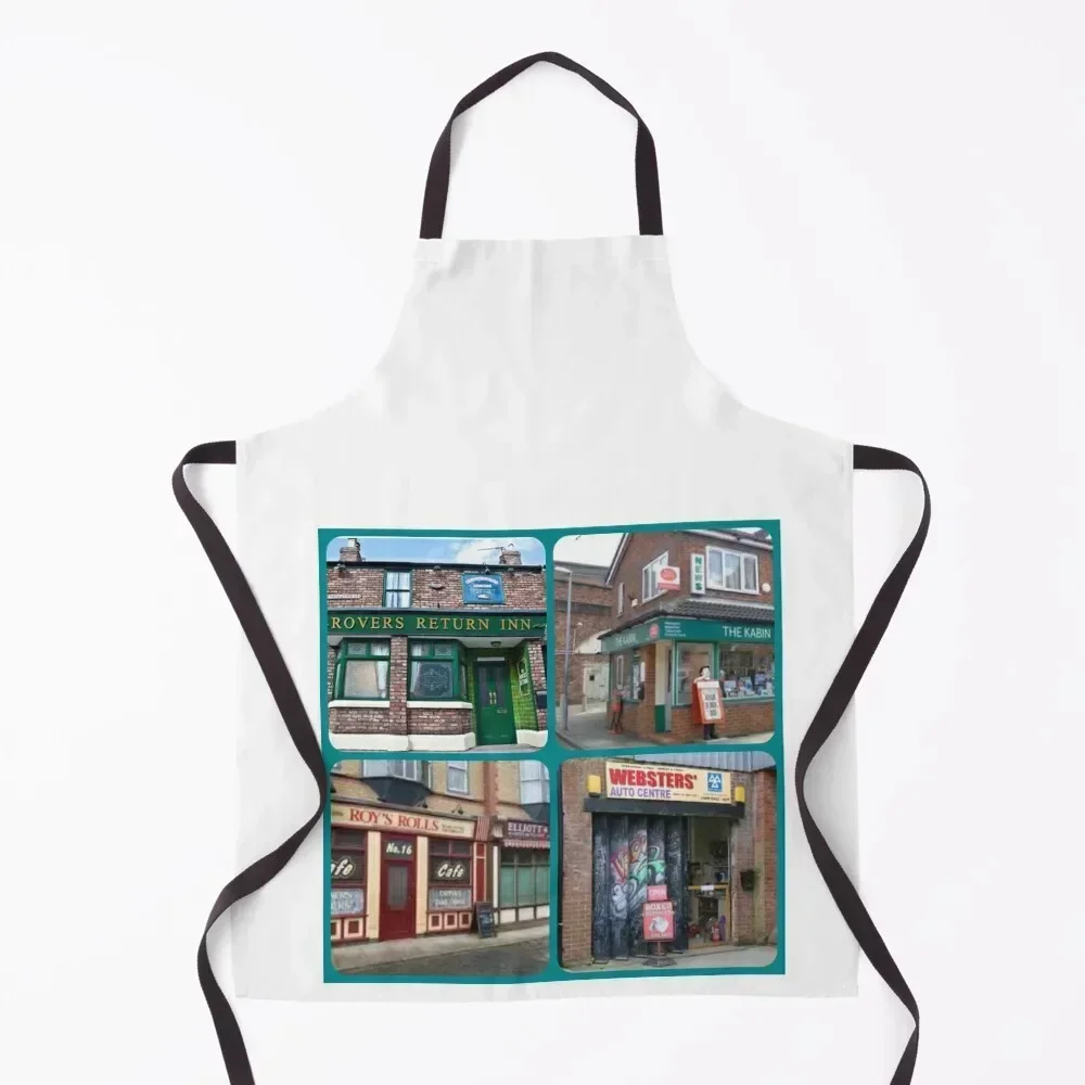 

Corrie iconic buildings Apron Women Kitchen Kitchen For Men for women with pocket For Hairdresser Apron