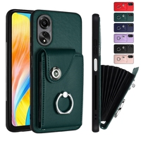 Wallet Leather Case For OPPO A17 A18 A38 A58 A78 A79 5G Reno 12 Pro 11 10 Realme 13 Pro Plus Cards Solts Cover Ring Holder Strap