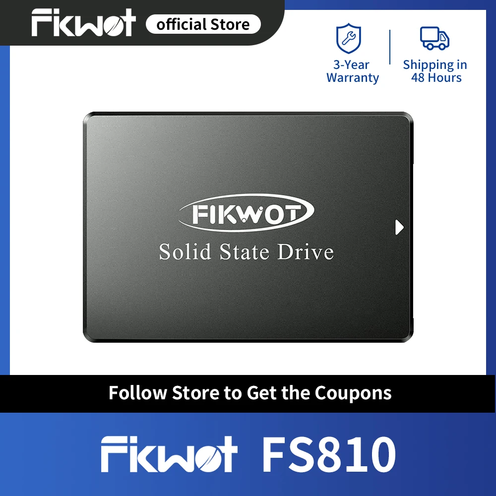 

Fikwot FS810 2.5''SATA 3 SSD 128GB 256GB 1TB 2TB 6Gbps 550MB/s 3D NAND Flash 4x HDD Internal Solid State Drive for Laptop Deskto