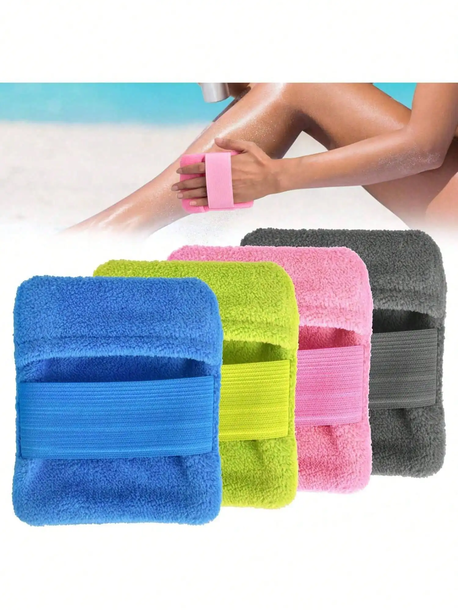 

1Pc Multi-Color Portable Beach Sand Remover Brush, No-Talc Powder Sand Removal Pouch for Beach Vacation & Camping