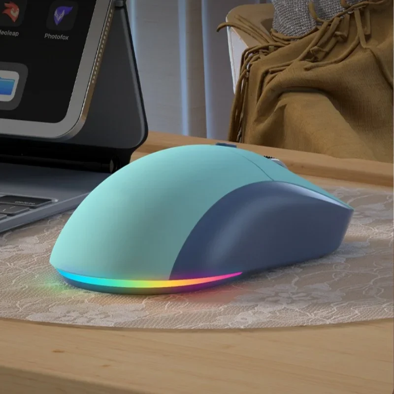Rechargeable USB 2.4G Wireless Bluetooth RGB Light Gaming Mouse Desktop PC Computers Notebook Laptop Mice Mause Gamer Cute