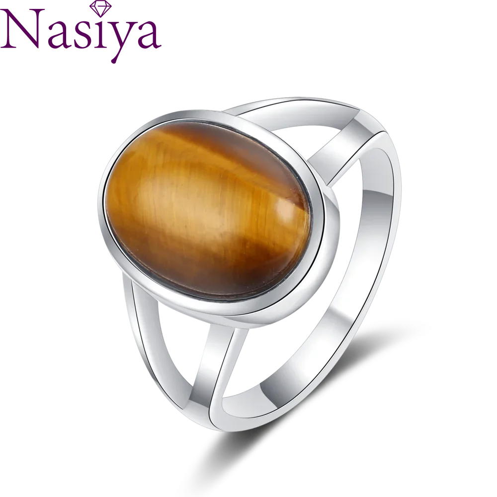 Natural 10*14mm Big Tiger Eye Ring  S925 Silver Jewelry Rings for Women Men Large Stone Vintage Jewelry Gift