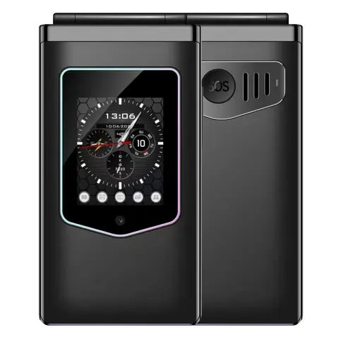 HAMTOD T8 Flip Telefon 2.8 inç İç Ekran 128 MB ROM + 48 MB RAM 1500 mAh Pil 0.3 MP Arka Kamera 4G VoLTE Cep Telefonu