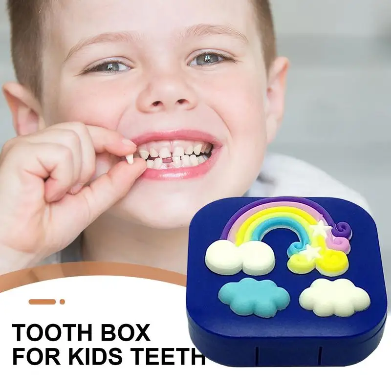 Tooth Fairy Box Rainbow Teeth Storage Holder Cloud Teeth Storage Holder Creative Lost Tooth Holder Adorable For Girls And Boys