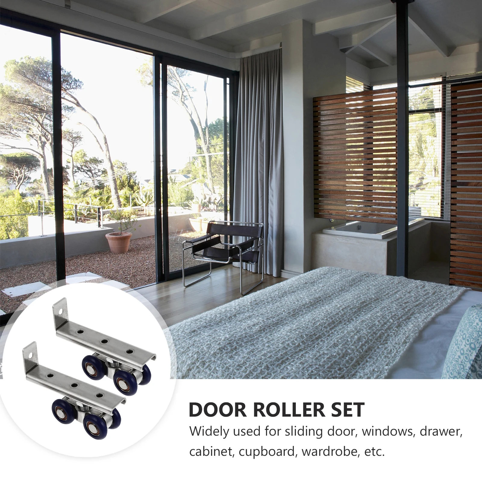 

Sliding Door Roller 25mm Aluminum Iron Smooth Durable Closet Pulley Set Effortless Install Four Wheel Wardrobe Window Drawer
